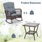 Costway 3 PCS Patio Rocker Set Outdoor Wicker Rocking Chairs with Double-Layer Coffee Table Gray/Navy/Beige/Red